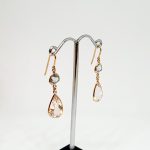 Aquamarine Gemstone Earrings, Hoops In 18Kt Gold (1.800 Grams)