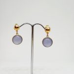 Aquamarine Gemstone Earrings, Hoops In 18Kt Gold (1.800 Grams)