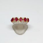 Square Cut Ruby Ring In 18Kt Yellow Gold (1.100 Grams)