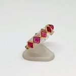 Square Cut Ruby Ring In 18Kt Yellow Gold (1.100 Grams)