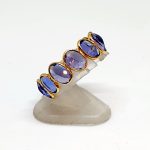 Cushion cut Tanzanite Ring In 18Kt Yellow Gold (1.300 Grams)