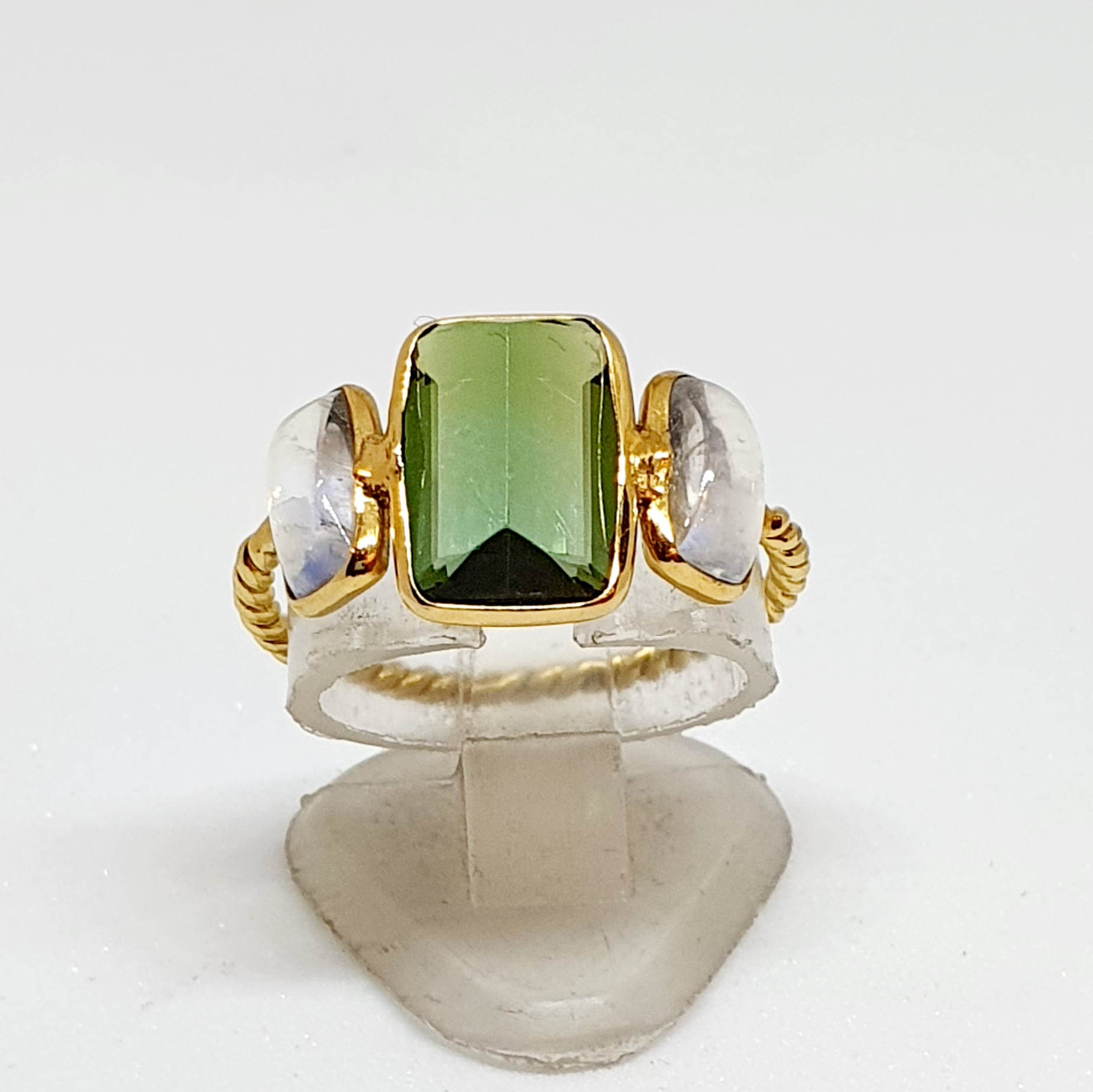 Star Ring with Green Pearl - KhammaGhani