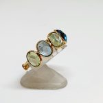 Blue Topaz Ring With Aquamarine In 18Kt Yellow Gold