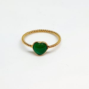 Emerald Cabachon Ring In 18Kt Yellow Gold (1.220 Grams)