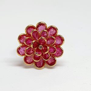 Ruby Ring In 18Kt Yellow Gold (3.450 Grams)