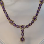 Amethyst with Cubic Zirconia Necklace in 18KT Yellow Gold