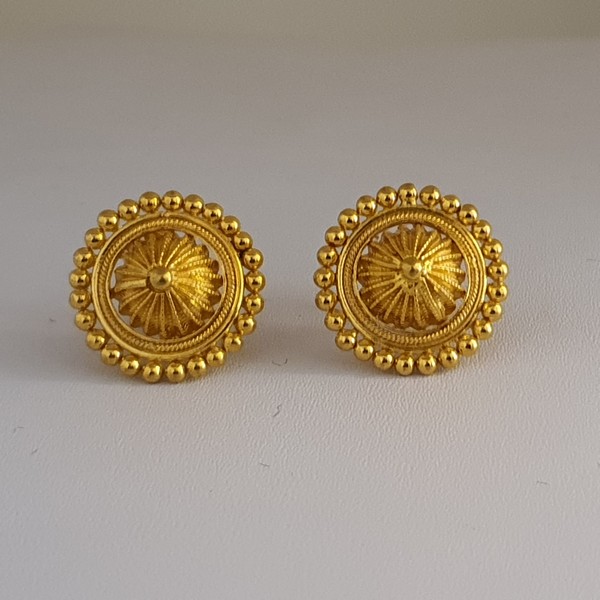 22Kt Plain Gold Earrings (3.100 Grams)/Gold Ear Tops