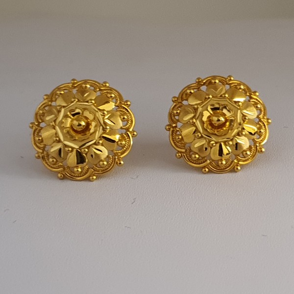 22Kt Plain Gold Earrings (4.750 Grams)