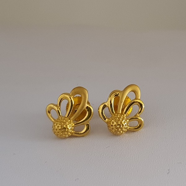 Plain Gold Earrings (2.920 Grams)/ Ear Studs