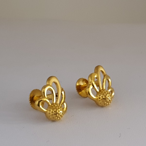 Plain Gold Earrings (2.920 Grams)/ Ear Studs