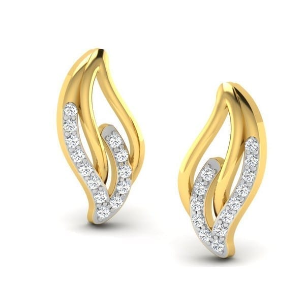 Diamond Earring in 18Kt Gold (1.800 gram) with Diamonds (0.10 Ct)