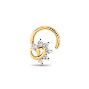 Exquisite Diamond Nose Pin (0.09 Ct), 18 Kt Yellow Gold
