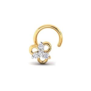 Diamond Nose Pin (0.08 ct), 18 Kt Yellow Gold Jewellery