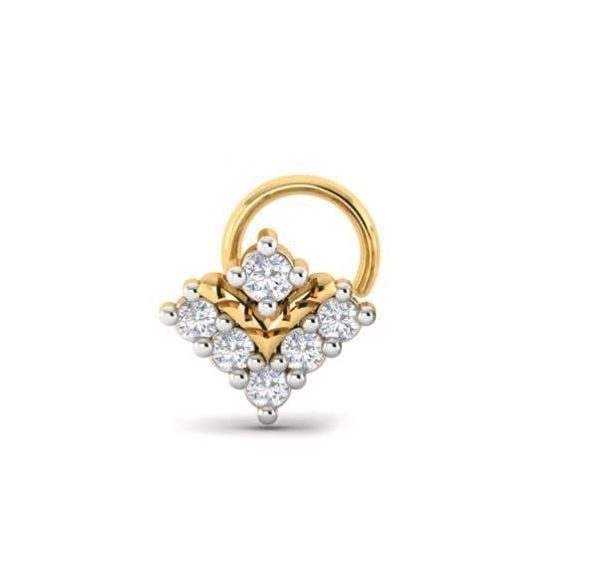 Diamond Nose Pin (0.14 ct), 18 Kt Yellow Gold Jewellery