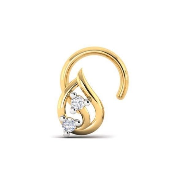 Diamond Nose Pin (0.02 ct), 18 Kt Yellow Gold Jewellery