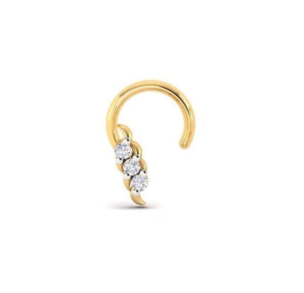 Diamond Nose Pin (0.03 ct), 18 Kt Yellow Gold Jewellery