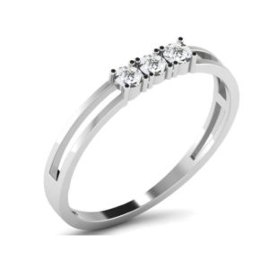 Diamond Ring in 18Kt white Gold (1.240 gram) with Diamonds (0.03 Ct) for Women