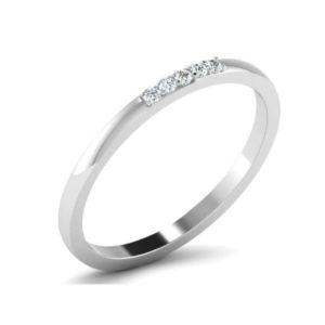 Sleek Diamond Ring (0.07 Ct) in 18Kt White Gold (1.190 gram)