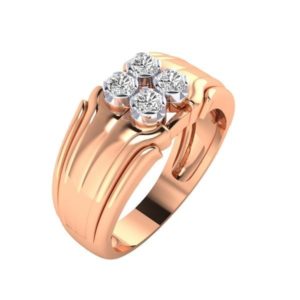 Diamond Ring In 18Kt Gold (6.890 Gram) With Diamonds (0.54 Ct) For Men