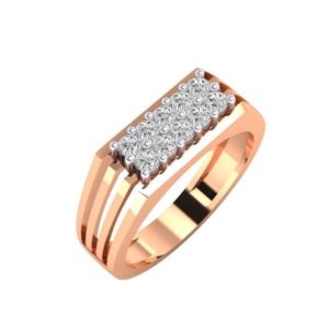 Diamond Ring In 18Kt Gold (5.110 Gram) With Diamonds (0.46 Ct) For Men