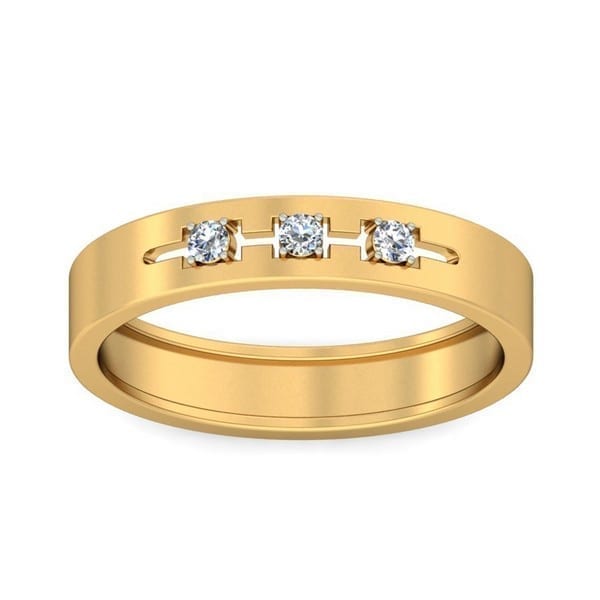 Diamond Ring (0.04 Ct) In 18Kt Gold (5.590 Gram) For Men