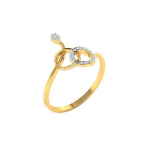 Diamond Ring in 18K Gold with Diamonds (0.06 Ct) for Women