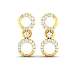 Diamond Earring in 18Kt Gold (2.440 gram) with Diamonds (0.30 Ct)