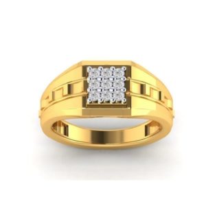 Diamond Ring (0.25 Ct) In 18Kt Yellow Gold (3.950 Gram) For Men