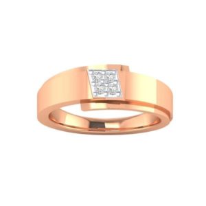 Diamond Ring In 18Kt Gold (3.970 Gram) With Diamonds (0.16 Ct) For Men