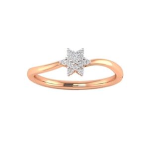 Star Diamond Ring (0.15Ct) in 18Kt Gold (1.570 gm )for Women