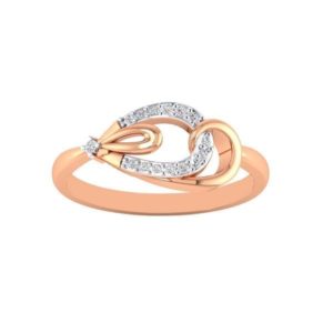 Diamond Ring (0.12 Ct) in 18Kt Gold (1.480 gram) for Women