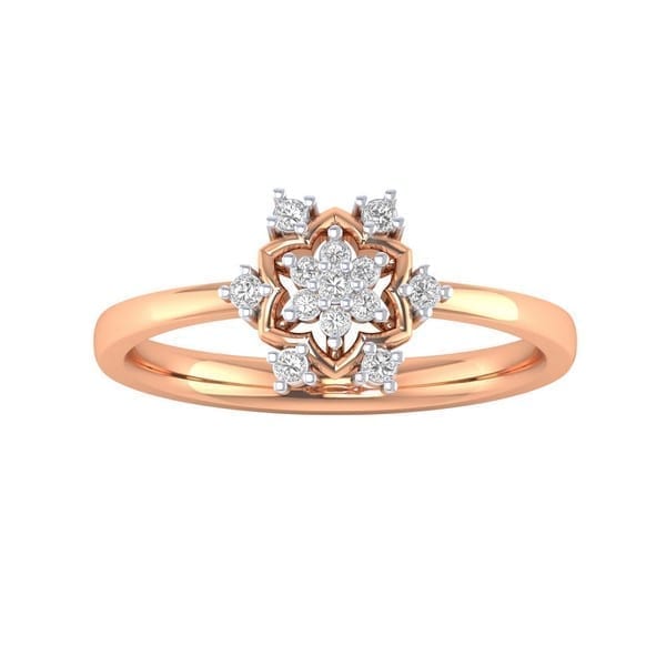 Diamond Ring (0.15 Ct) in 18Kt Gold (2.270 gram) for Women