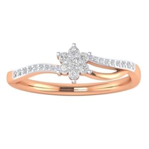 Diamond Ring in 18Kt Gold (1.970 gram) with Diamonds (0.17 Ct) for Women