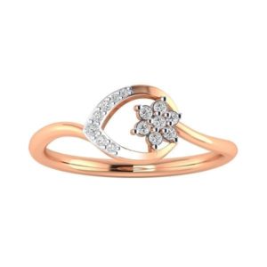 Diamond Ring in 18Kt Gold (1.970 gram) with Diamonds (0.13 Ct) for Women