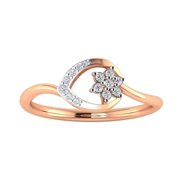 Diamond Ring (0.13 Ct) in 18Kt Gold (1.970 gram) for Women