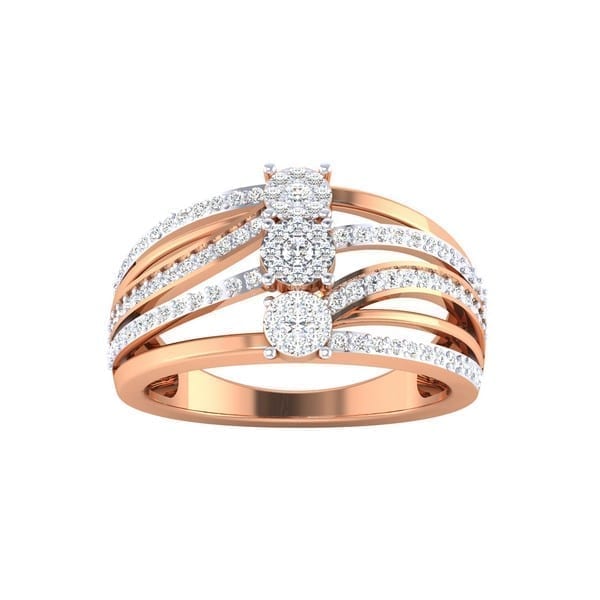 Diamond Ring in 18Kt Gold (4.910 gram) with Diamonds (0.46 Ct) for Women