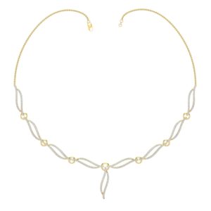 Diamond Necklace In 18Kt Gold (12.690 Gram) With Diamonds (1.53 Ct)