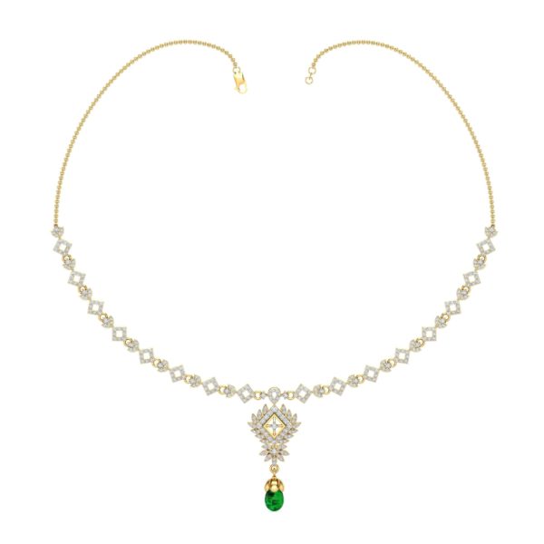 Diamond Necklace In 18Kt Gold (15.540 Gram) With Diamonds (2.28 Ct)