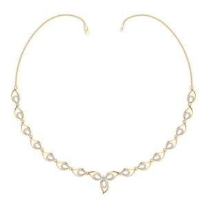Diamond Necklace In 18Kt Gold (8.760 Gram) With Diamonds (1.20 Ct)