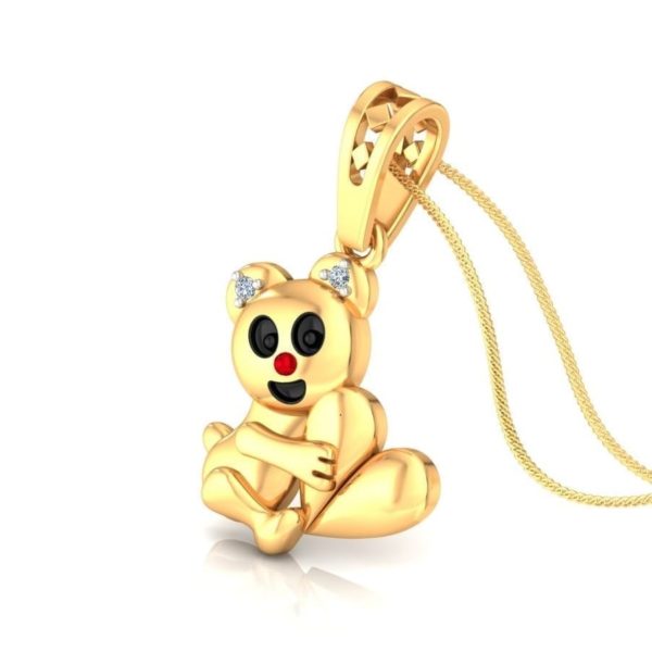 Cartoon Diamond Pendant In 18Kt Gold (1.850 Grams) For Kids