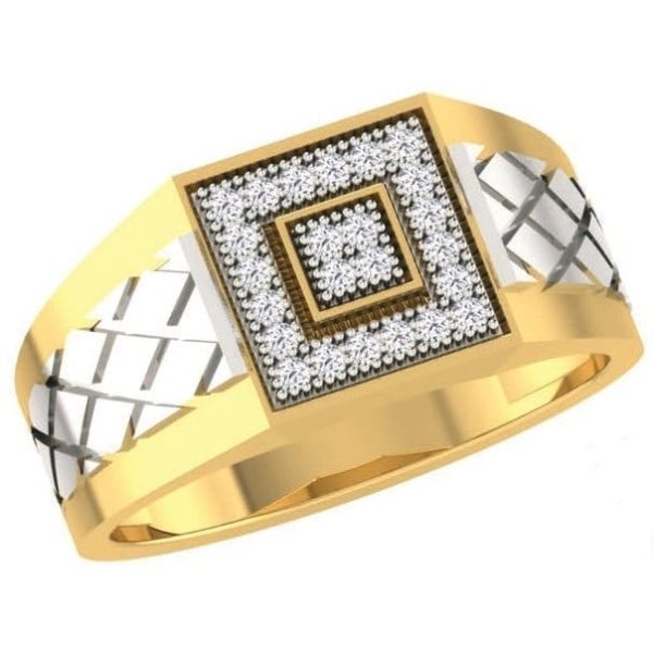 Diamond Ring (0.30 Ct) In 18Kt Gold (8.440 Gram) For Men