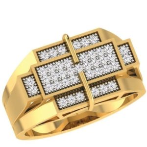 Diamond Ring In 18Kt Gold (11.330 Gram) With Diamonds (0.32 Ct) For Men