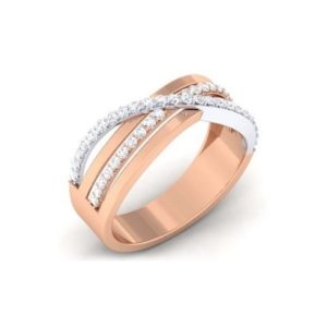 Women Diamond Ring (0.64 Ct) In 2-tone 18Kt Gold (6.990 gm)