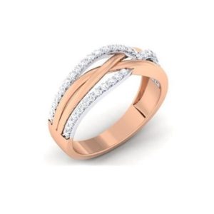 Diamond Ring In 18Kt Gold (4.910 Gram) With Diamonds (0.61 Ct) For Women