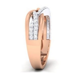 Diamond Ring In 18Kt Gold (4.910 Gram) With Diamonds (0.61 Ct) For Women