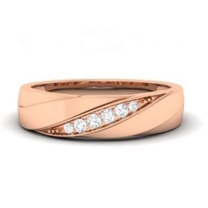 Diamond Ring In 18Kt Gold (4.028 Gram) With Diamonds (0.16 Ct) For Men