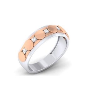 Diamond Ring (0.13 Ct) in 2-tone 18Kt Gold For Men