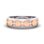 Diamond Ring (0.13 Ct) in 2-tone 18Kt Gold For Men