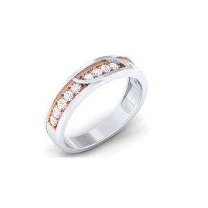 Diamond Ring (0.34 Ct) in 2 Tone18Kt Gold (4.430 gram) for Women