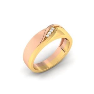 Diamond Ring in 18Kt Gold (4.110 gram) with Diamonds (0.04 Ct) for Men